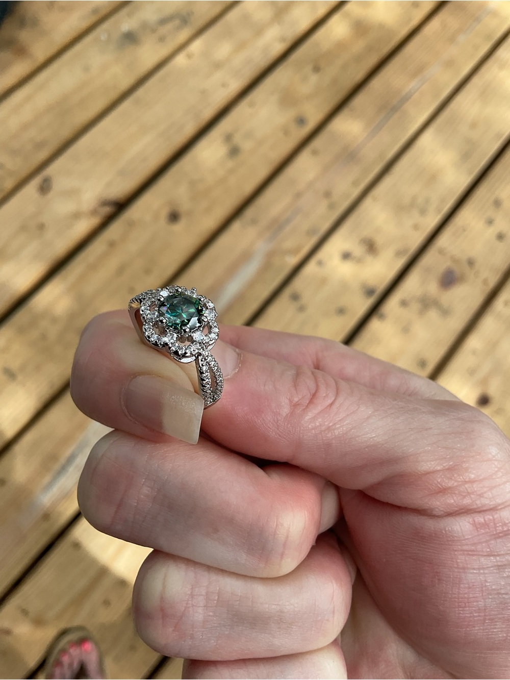 1 Ct Genuine Green Moissanite Halo Ring NWT | GRA Certified | Size 7 | Stunning - Picture 10 of 15